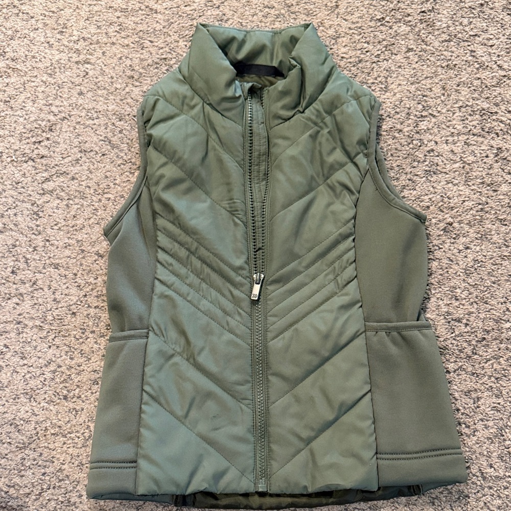 All In Motion Girls Quilted Olive Green Puffer Vest